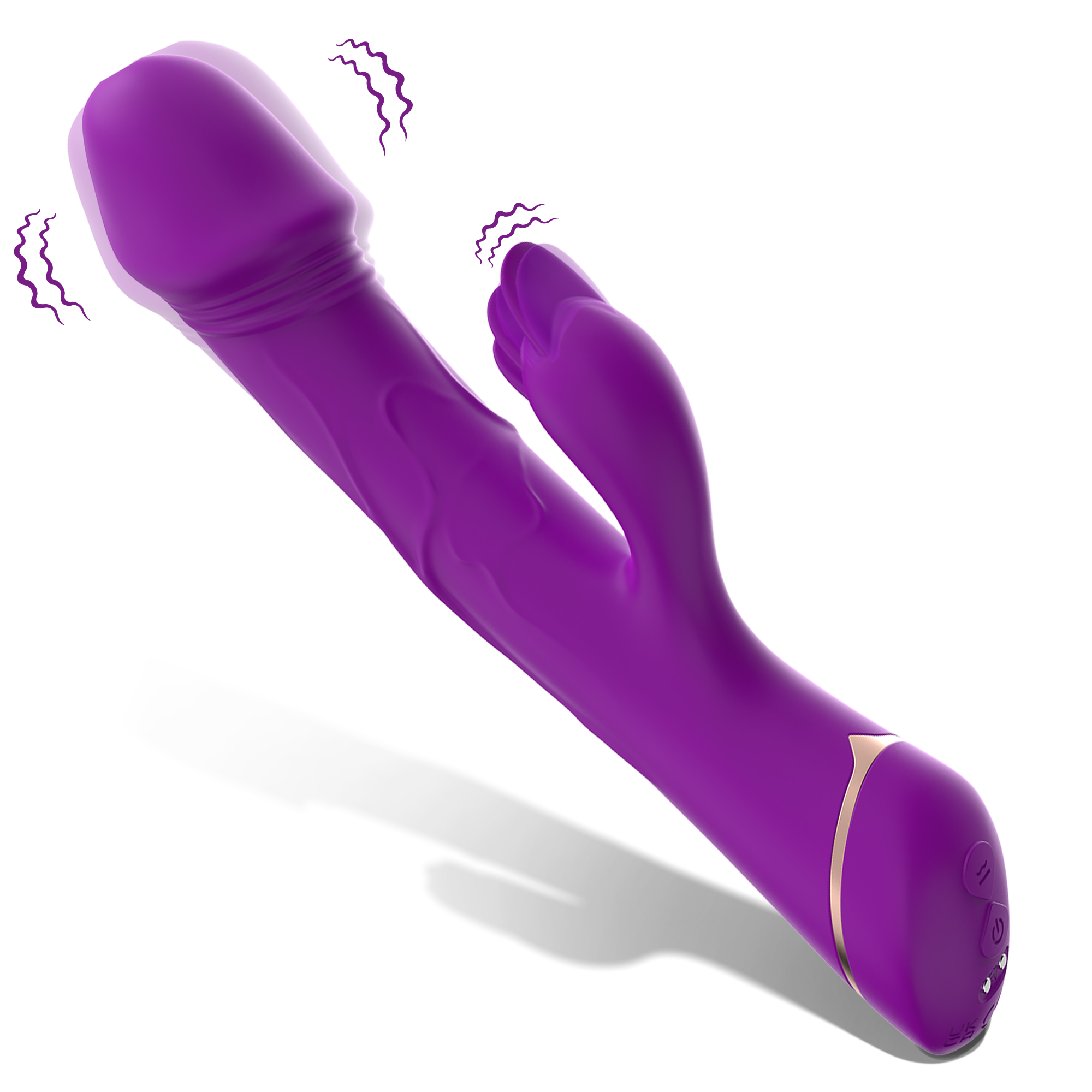 PRIME TOYS Spunk Şarjlı Çift Motorlu G Nokta ve Klitoris Uyarıcı 2 in 1 Rabbit Yapay Penis Vibratör - Mor - tdmarketim.com