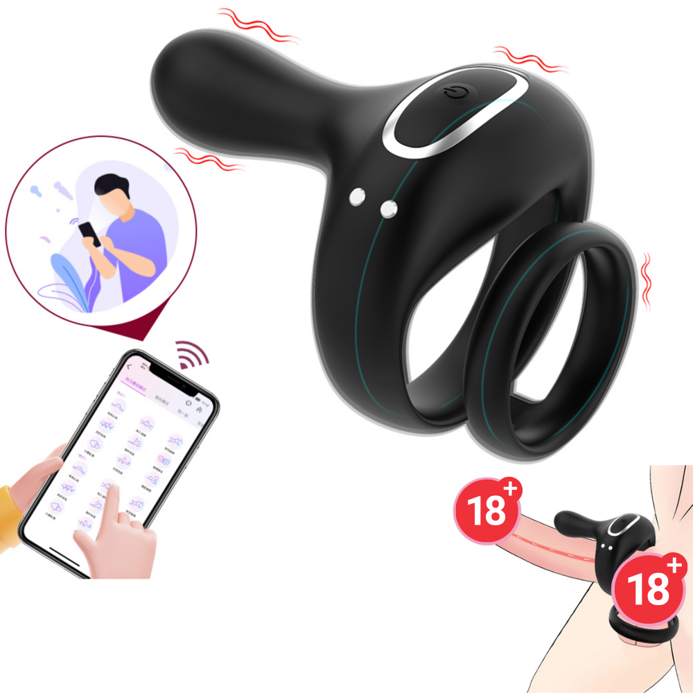 PRIME TOYS Aurora Telefon Bluetooth Kontrollü Klitoris Uyarıcı Vibratör Titreşimli Testis ve Penis Yüzüğü - tdmarketim.com