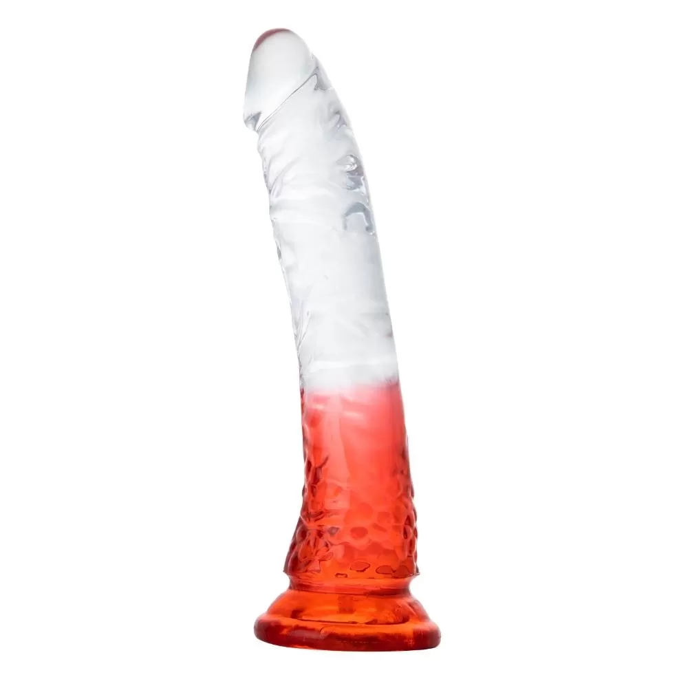 MYST COLOR Dildo Realistik Jel Dokuda Testissiz Ultra Yumuşak Şeffaf Kırmızı Yapay Penis - tdmarketim.com