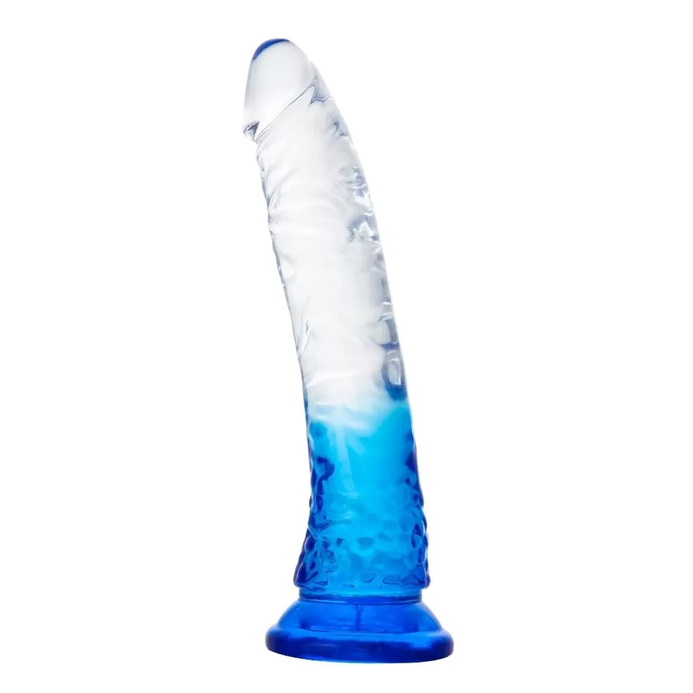 MYST COLOR Dildo Realistik Jel Dokuda Testissiz Ultra Yumuşak Şeffaf Mavi Yapay Penis - tdmarketim.com