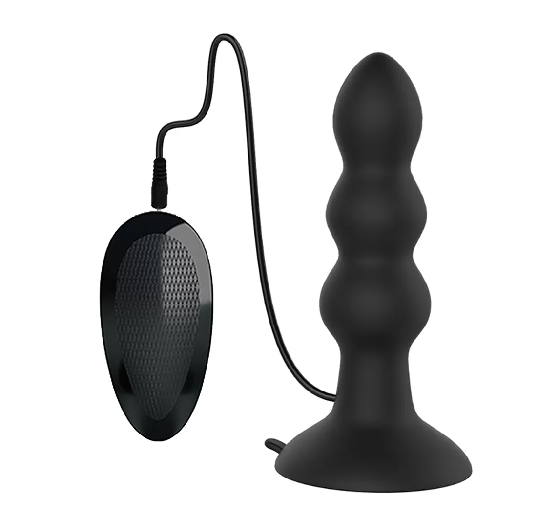 RON Uzaktan Kumandalı Güçlü Titreşimli Boğumlu Vantuzlu Silikon Anal Plug Vibratör - tdmarketim.com