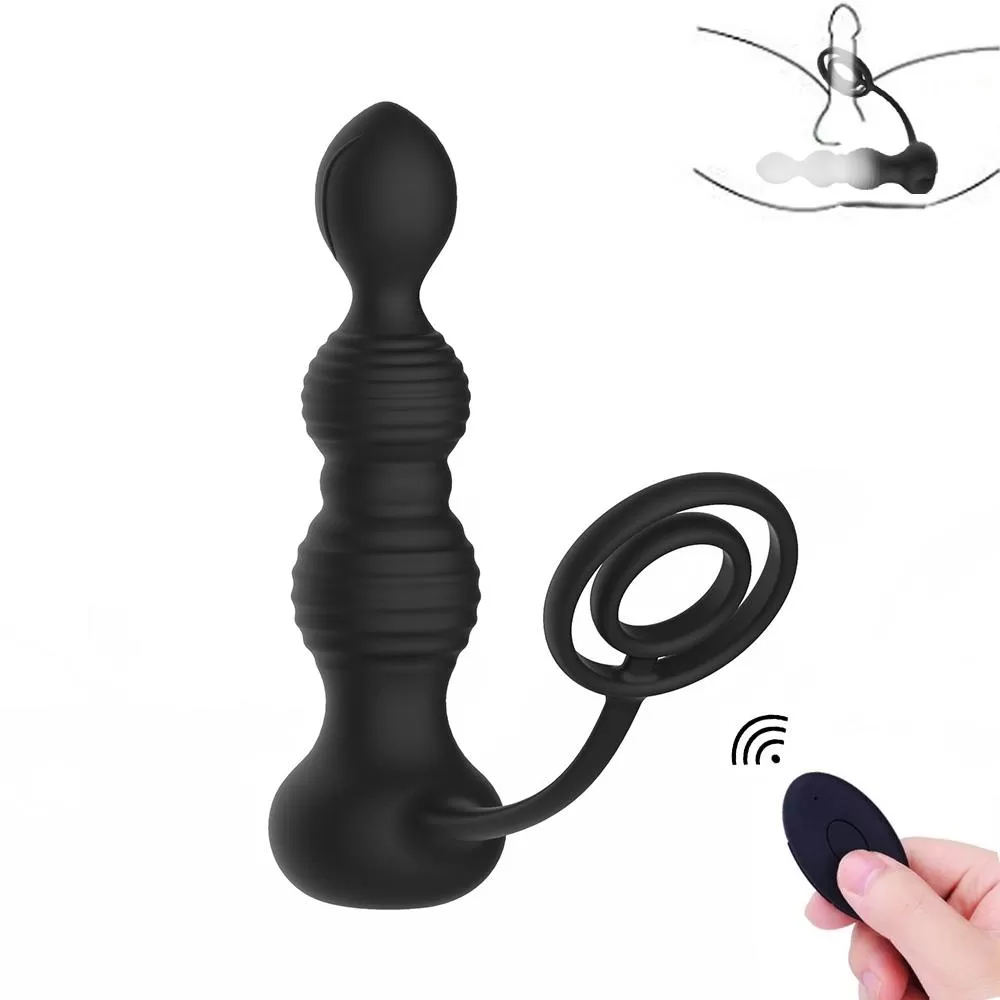 RUMOR Kablosuz Kumandalı Penis ve Testis Halkalı Boğumlu Prostat Uyarıcı Anal Vibratör - tdmarketim.com