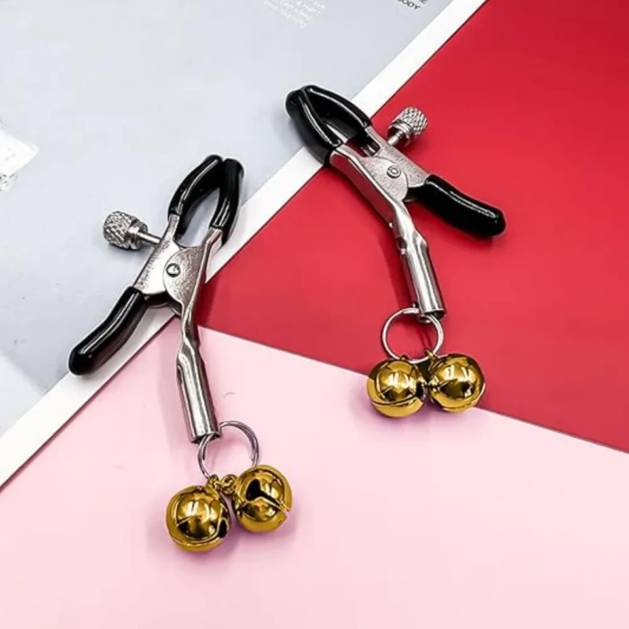 Sarı Zilli Meme Ucu Klipsi – Göğüs Uyarıcı Nipple Clamps - tdmarketim.com