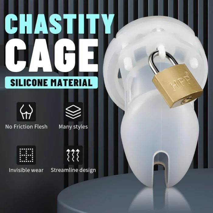 Silikon Penis Kilidi Beyaz – Küçük Boy Erkek Bekaret Kafesi Chastity Cock Cage - tdmarketim.com
