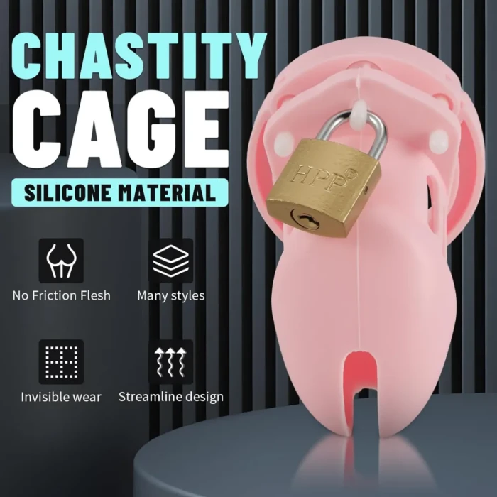 Silikon Penis Kilidi Pembe – Küçük Boy Erkek Bekaret Kafesi Chastity Cock Cage - tdmarketim.com