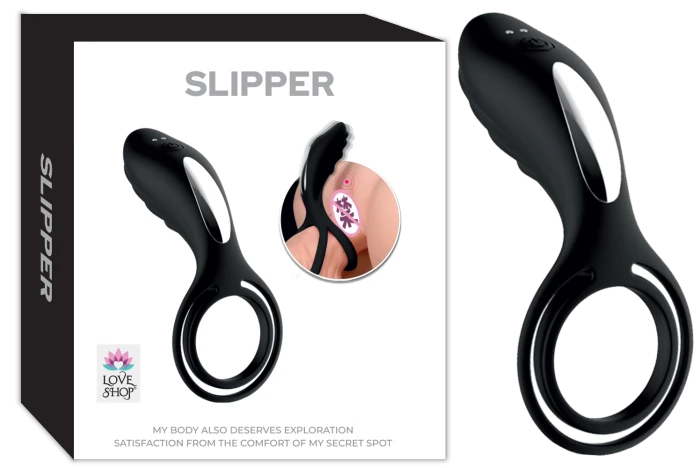 Slipper Titreşimli Penis Halkası 7 Modlu USB Şarjlı - Mor - tdmarketim.com