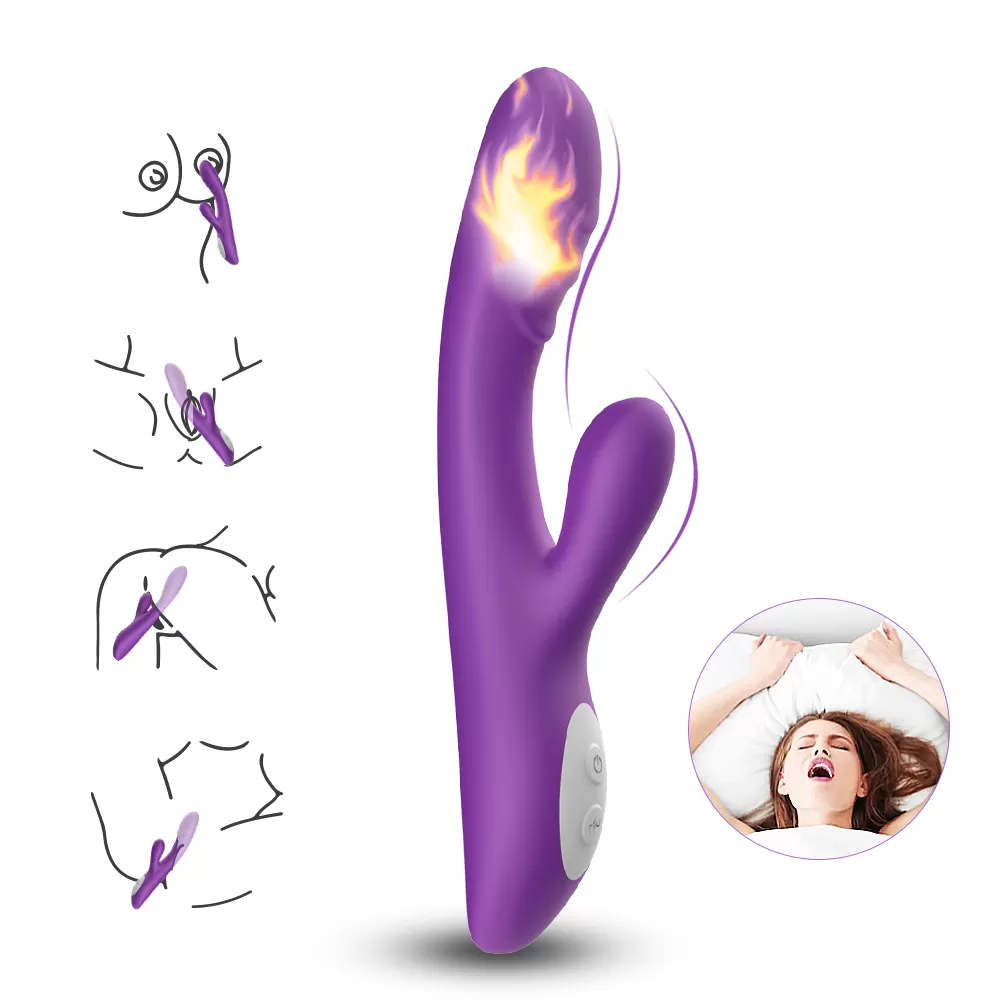 PRIME TOYS Spark Isıtmalı Klitoris ve G Spot Uyarıcı 2 in 1 Rabbit Vibratör - Mor - tdmarketim.com