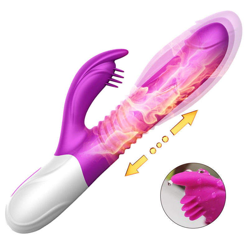 T20 - Şarjlı Akıllı Isıtmalı Şişirilebilir ve İleri Geri Hareketli G-Spot ve Klitoris Uyarıcı 2 in 1 Yapay Penis Rabbit Vibratör - tdmarketim.com