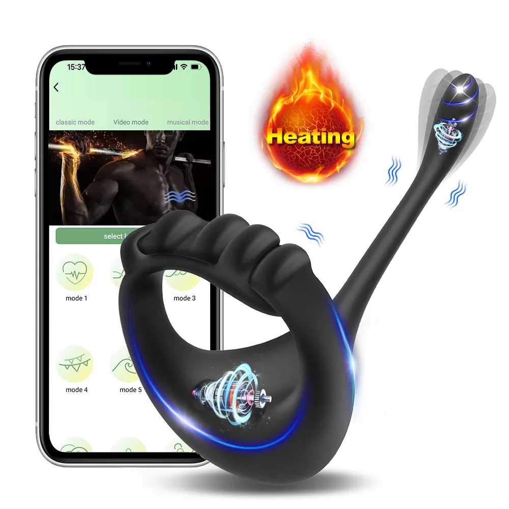 TAIL PRO APP Telefon Kontrollü Çift Titreşimli Perine Uyarıcı Isıtmalı Testis ve Penis Halkası - tdmarketim.com