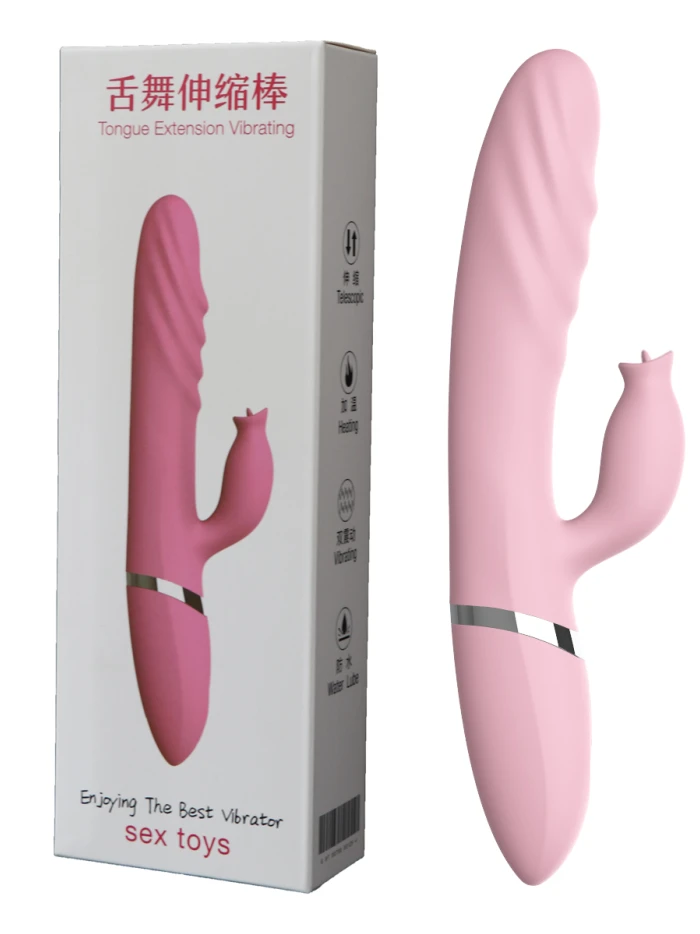 Tongue Extension Vibrating Vibratör Çift Motorlu USB Şarjlı - Pembe - tdmarketim.com