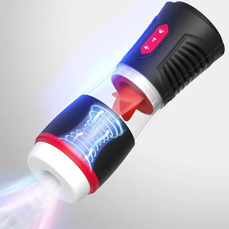 Tongue Kiss Masturbation Cup - İnleme Sesli Emiş Özellikli ve Yumuşak Dil Hareketli Suni Vajina Otomatik Oral Mastürbatör - tdmarketim.com