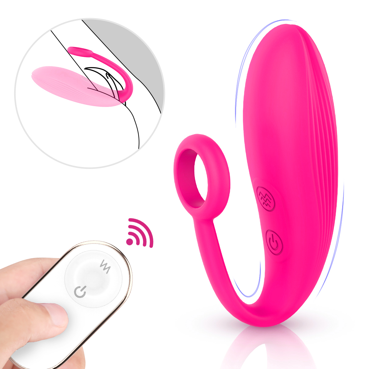 Tulip 3 Şarjlı Kablosuz Kumandalı Tutma Halkalı G Nokta ve Klitoris Uyarıcı Giyilebilir Mini Vibratör - tdmarketim.com
