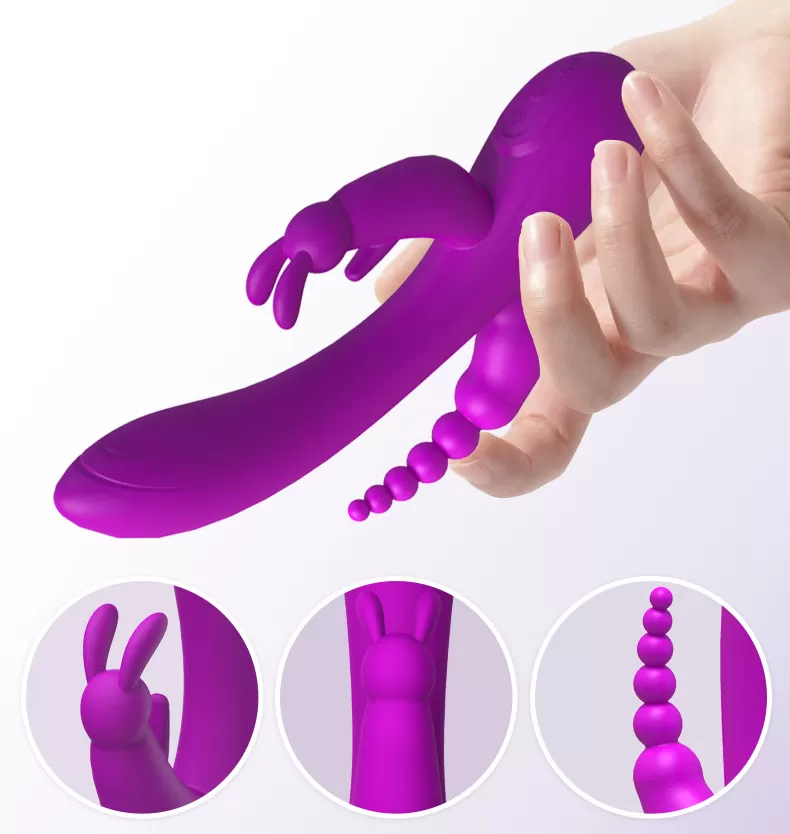 TURBO VIBE Şarjlı Klitoris Anal Vajinal Uyarıcı 3 in 1 Rabbit Vibratör - tdmarketim.com