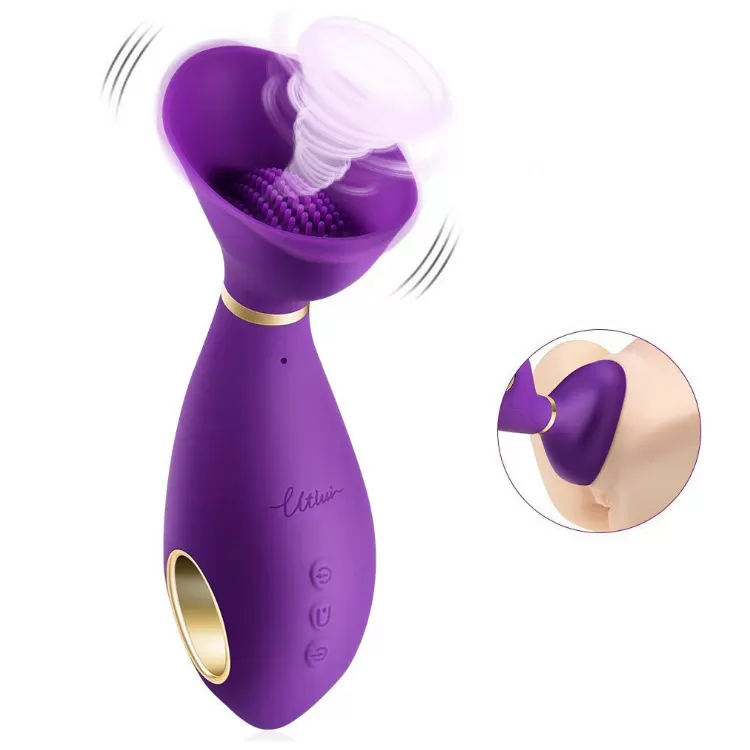 UTIMI Su Geçirmez Güçlü Titreşimli ve Emiş Güçlü Klitoris Uyarıcı 2 in 1 Masaj Vibratör - tdmarketim.com