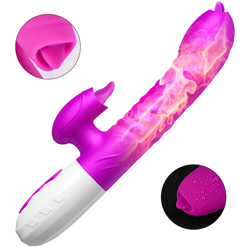 V10 - Şarjlı Akıllı Isıtmalı İleri Geri ve Dil Hareketli G-Spot ve Klitoris Uyarıcı 2 in 1 Yapay Penis Rabbit Vibratör - tdmarketim.com