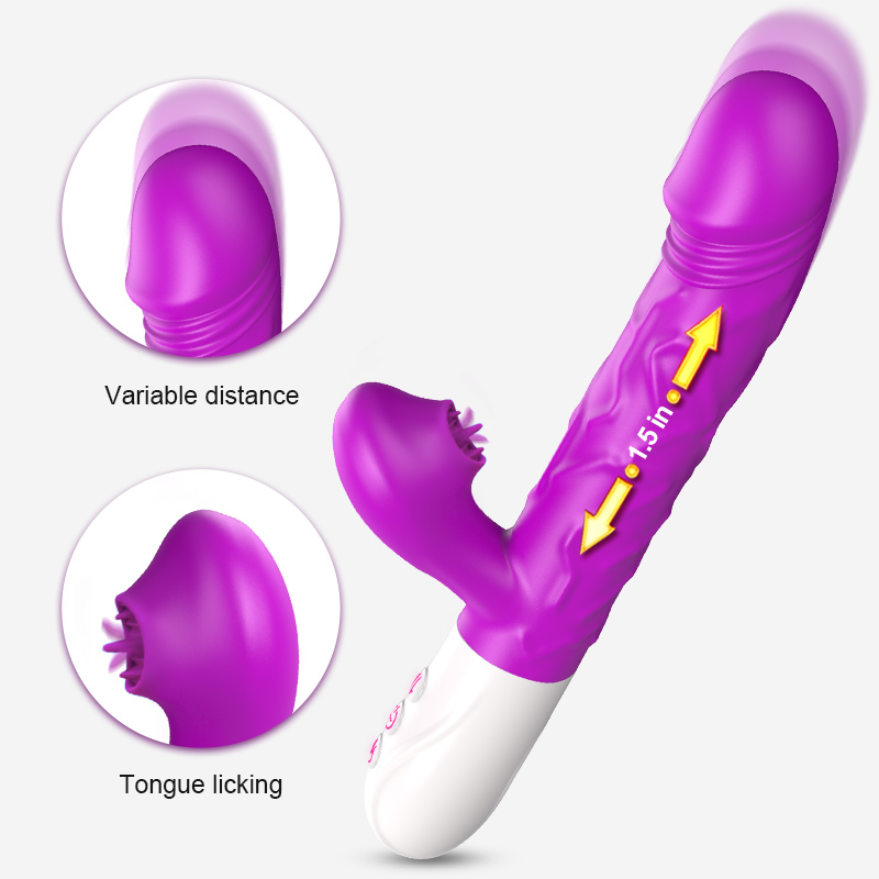 V22 - Şarjlı Akıllı Isıtmalı İleri Geri ve Dil Hareketli G-Spot ve Klitoris Uyarıcı 2 in 1 Yapay Penis Rabbit Vibratör - tdmarketim.com