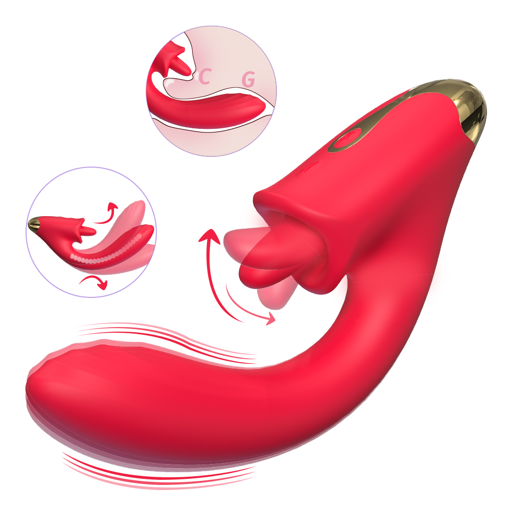 Moile Şarjlı Kıkırdaklı Şekli Ayarlanabilir G Nokta ve Klitoris Uyarıcı Dil Hareketli 2 in 1 Vibratör - tdmarketim.com