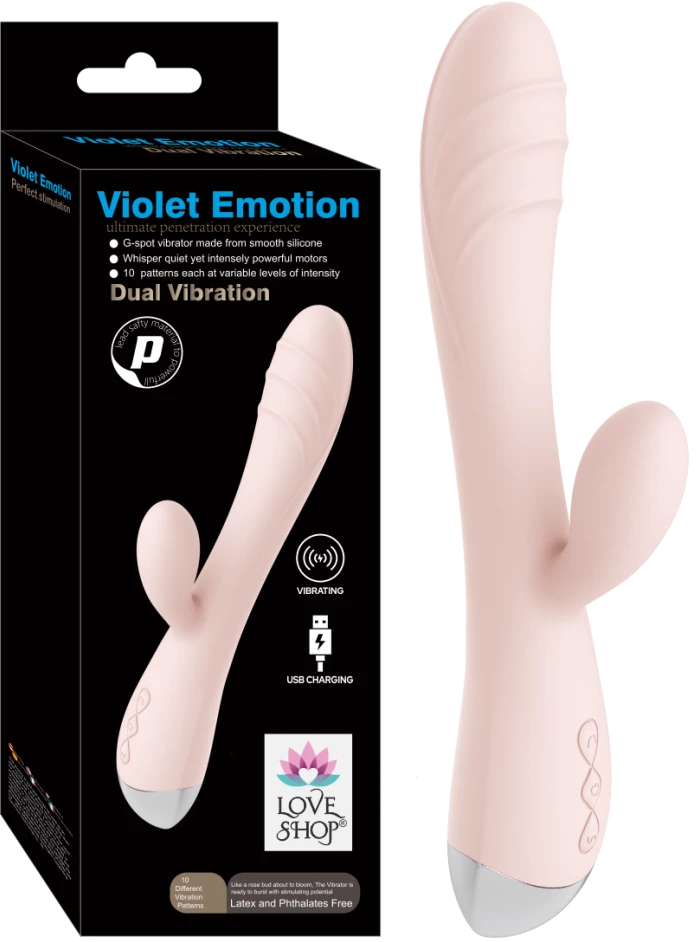Violet Emotion Dual Vibration Tavşan Vibratör Çift Motorlu - Krem - tdmarketim.com