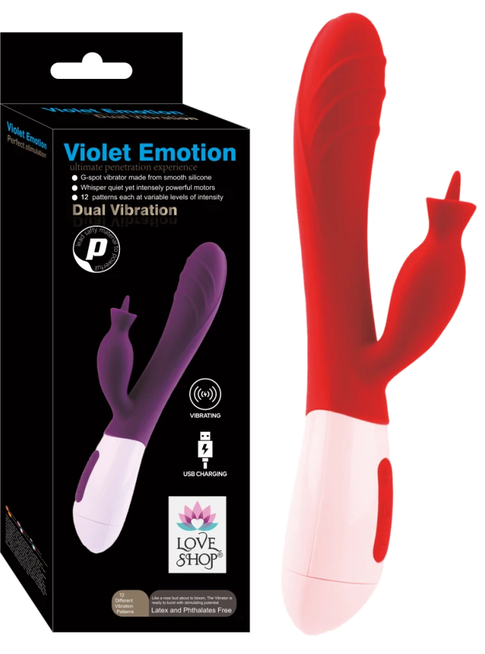 Violet Emotion Dual Vibration Tavşan Vibratör Çift Motorlu - Mor - tdmarketim.com