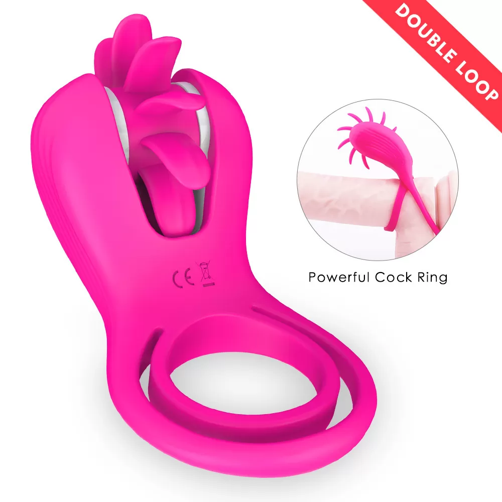 WIND MAGIC Testis ve Penis Halkalı Klitoris Uyarıcı Çiftler İçin Dil Vibratör - tdmarketim.com