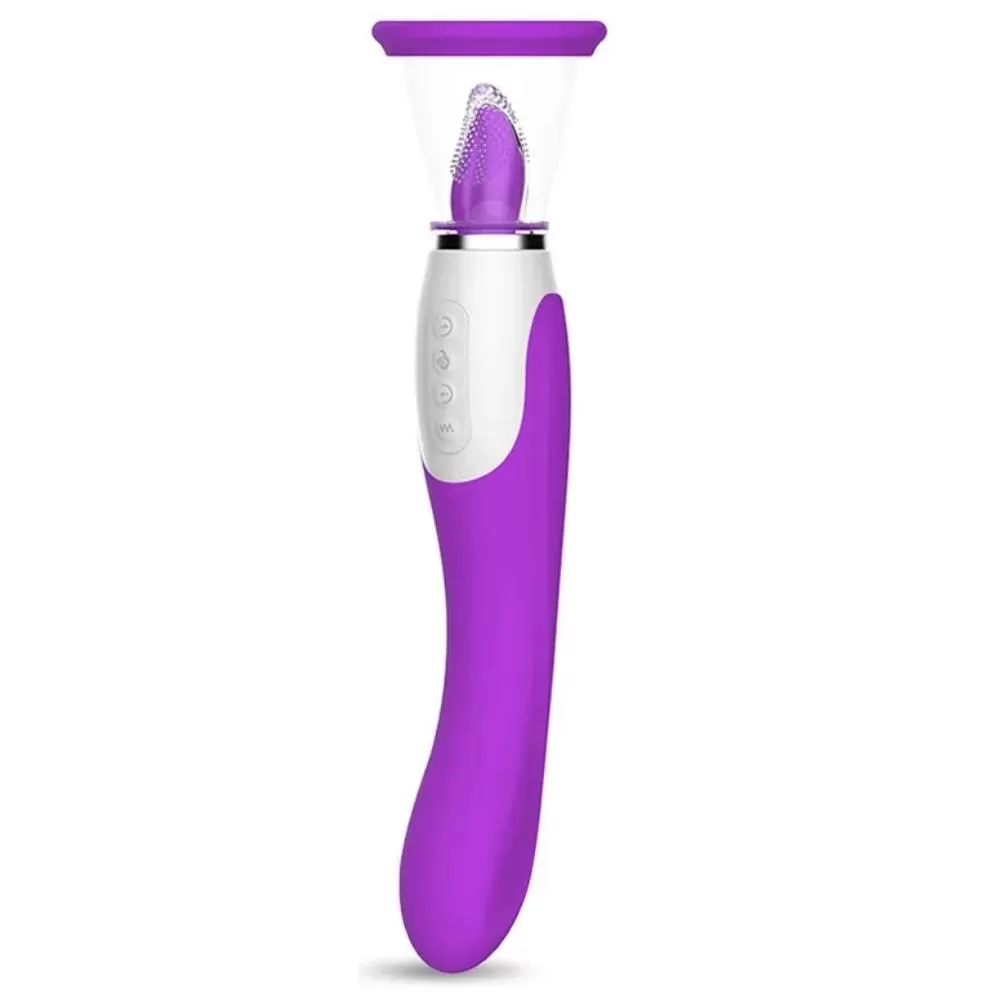 WISTONE Ultra Güçlü Emiş ve Titreşimli Dil Hareketli Orgazm Masaj Vibratör - Mor - tdmarketim.com