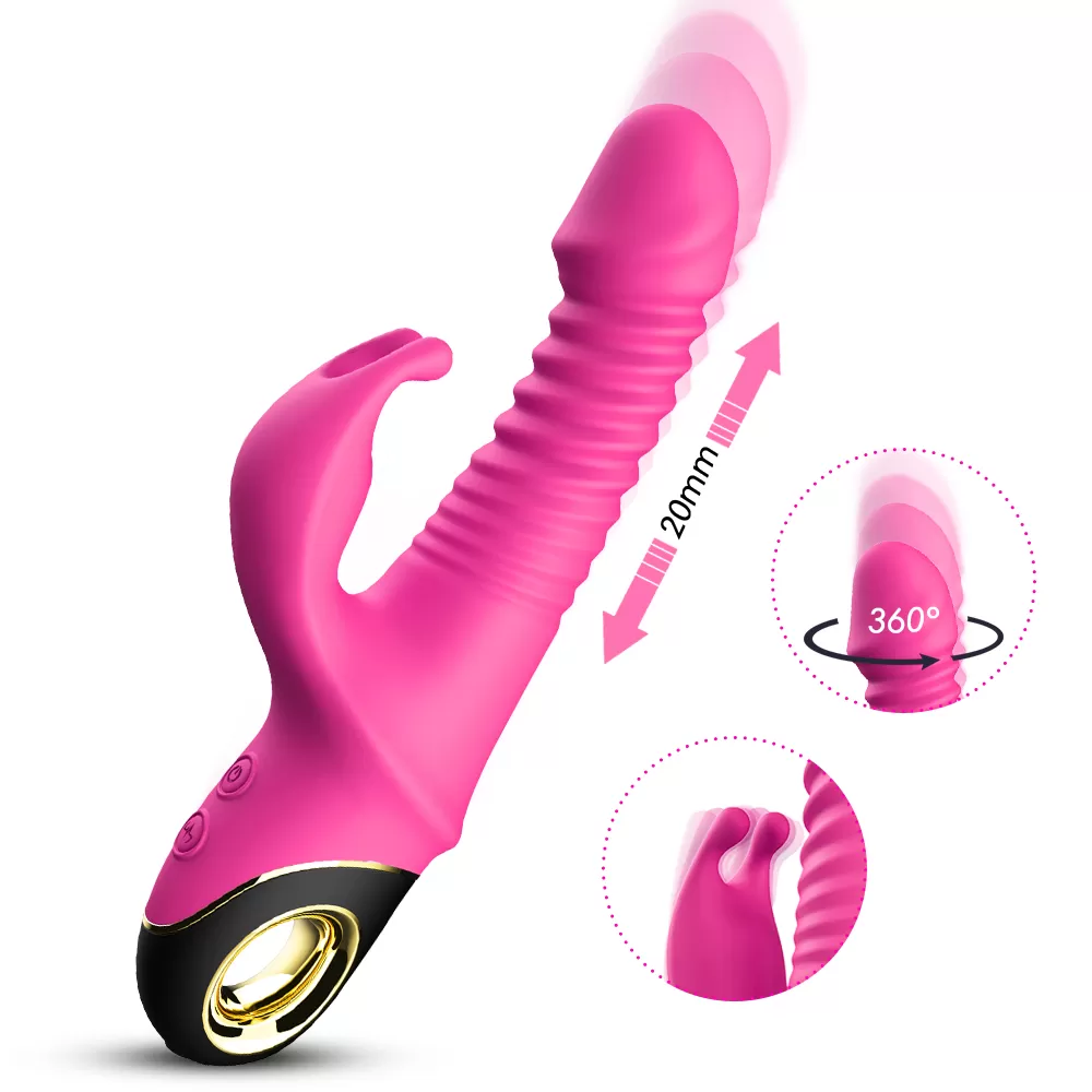 PRIME TOYS Zing İleri Geri ve Rotasyon Hareketli Su Geçirmez Klitoris Uyarıcı Rabbit Vibratör - tdmarketim.com