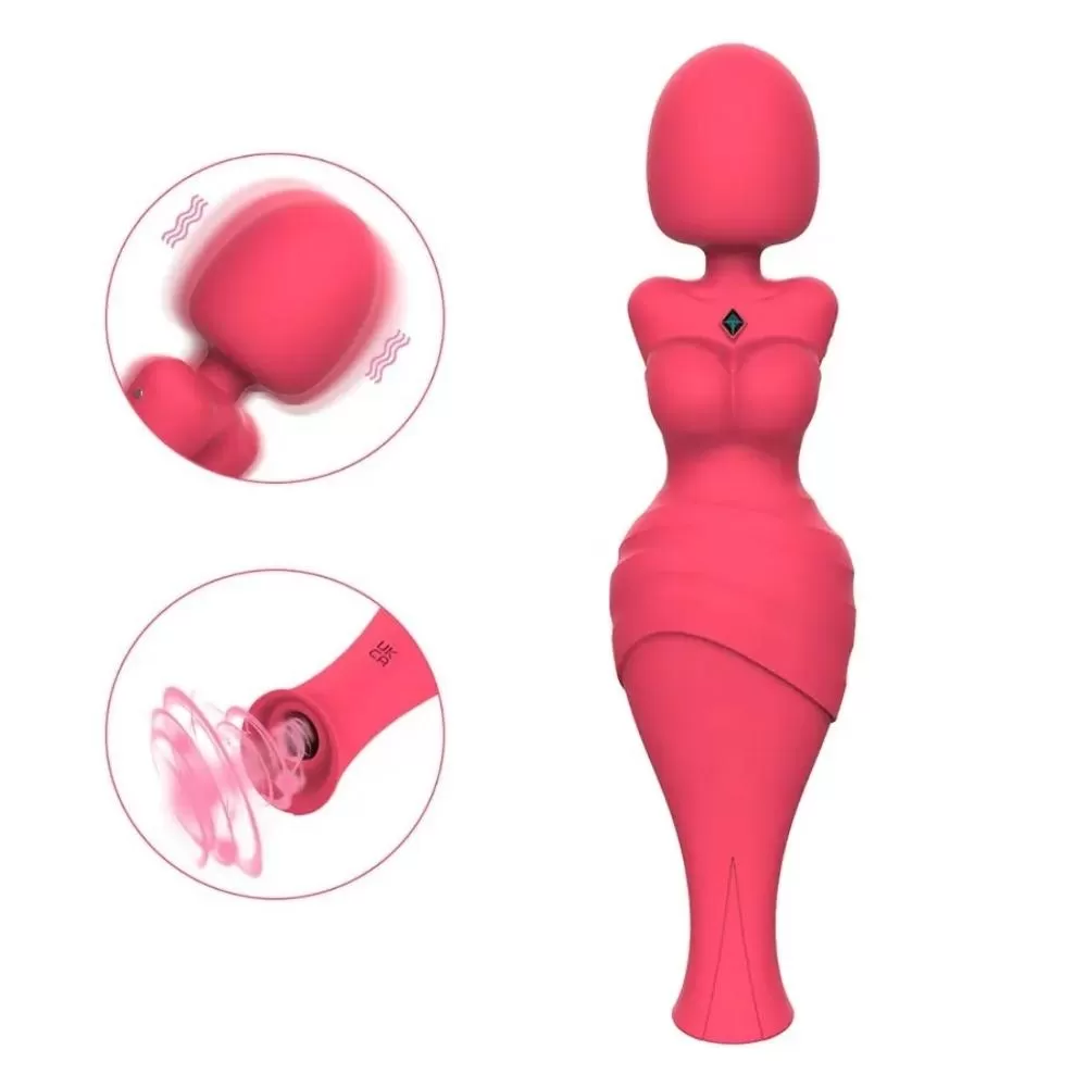 ZIVA Çift Taraflı Klitoris Emiş Güçlü ve Titreşimli Uyarıcı AV Wand Massager - tdmarketim.com